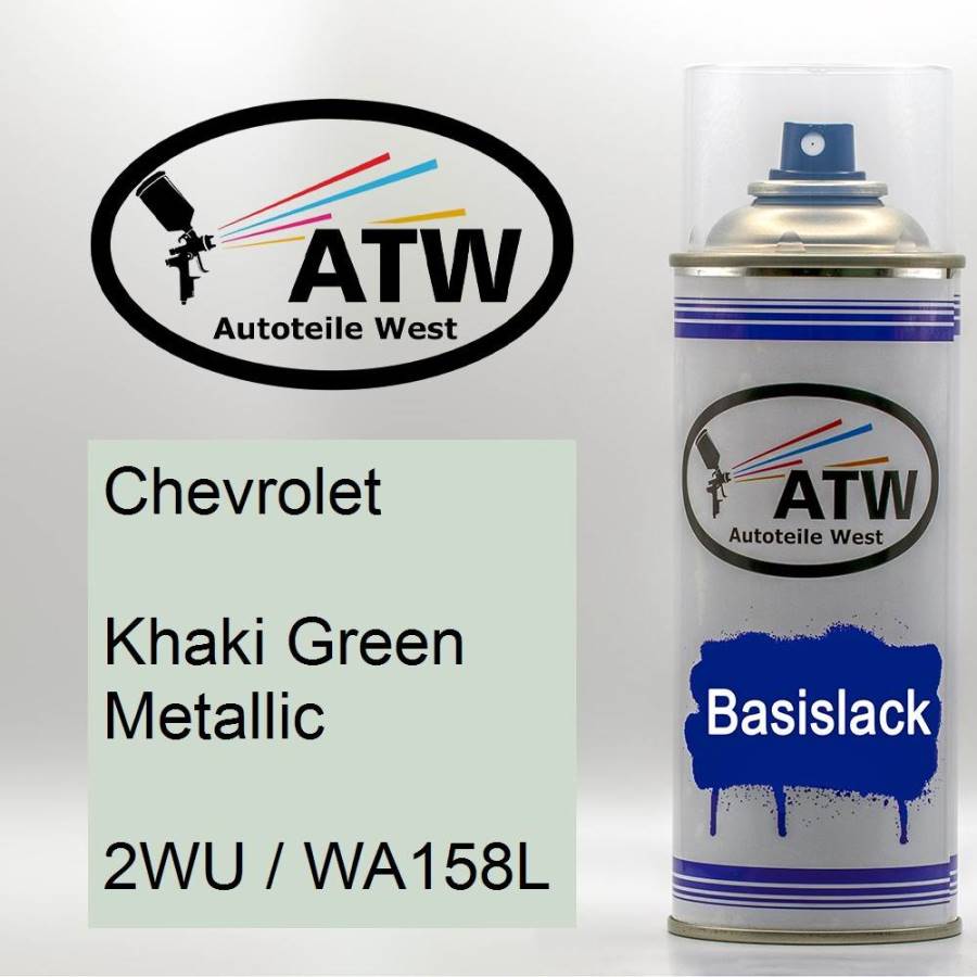 Chevrolet, Khaki Green Metallic, 2WU / WA158L: 400ml Sprühdose, von ATW Autoteile West.